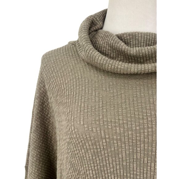 NWT Free People x FP Beach Taupe Cocoon Cowl Neck Dolman Sleeve Knit Poncho Swea - Picture 4 of 16